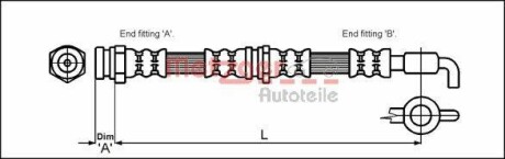 Шланг гальмівний METZGER 4114780