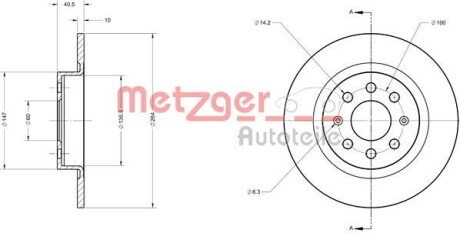 Brake Disc METZGER 6110443 (фото 1)