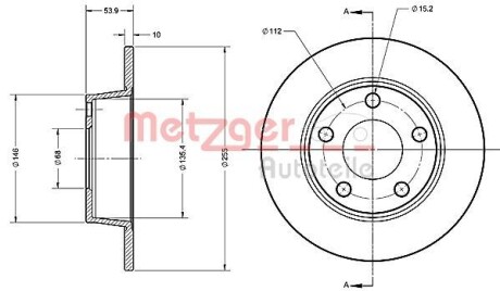Тормозной диск METZGER 6110490