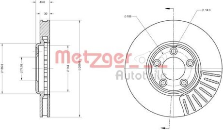 Brake Disc METZGER 6110642