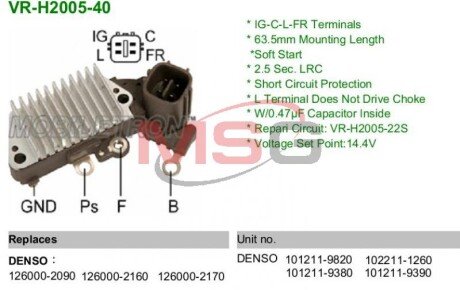 Регулятор генератора MOBILETRON VRH200540