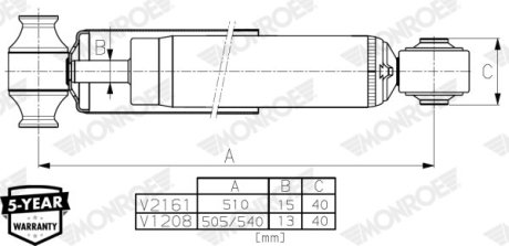 Амортизатор подвески MONROE V1208