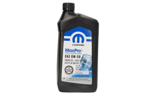 Масло моторное (ENGINE OIL 0W-20 SP/GF-6A MaxPro MS-6395), 0.946L MOPAR 68523994AA (фото 1)