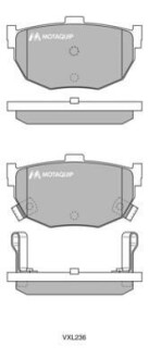 Комплект гальмівних колодок, дискове гальмо MOTAQUIP LVXL236