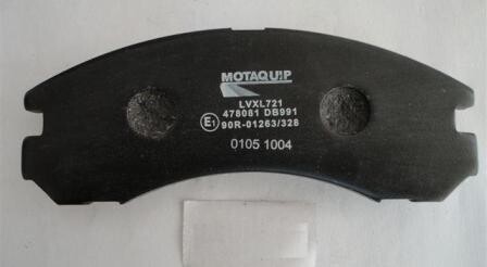 Комплект гальмівних колодок, дискове гальмо MOTAQUIP LVXL721