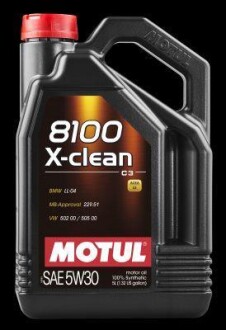 Масло моторное синтетическое "8100 X-clean 5W-30", 5л MOTUL 102020