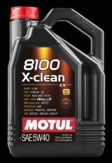 Масло моторное синтетическое "8100 X-clean 5W-40", 5л MOTUL 102051