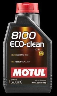 Масло моторное синтетическое "8100 Eco-clean 0W-30", 1л MOTUL 102888