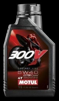 Масло моторное синтетическое "300V 4T Factory Line Road Racing 5W-40", 1л MOTUL 104112