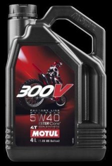 Масло моторное синтетическое "300V 4T Off Road 5W-40", 4л MOTUL 104135