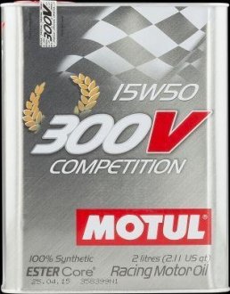 Масло моторное синтетическое "300V COMPETITION 15W-50", 2л MOTUL 104244