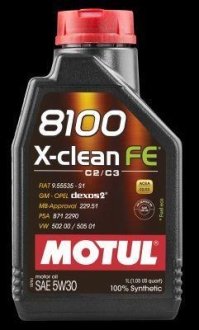 8100 X-CLEAN FE SAE 5W30 (1L) 814101 MOTUL 104775