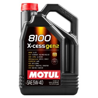 Олива моторна 8100 X-cess Gen2 5W-40, 5л.368206GEN2 MOTUL 109776