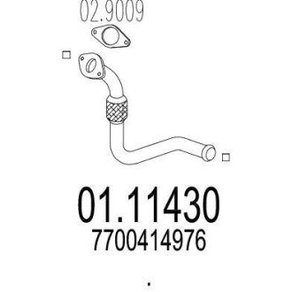 Труба вихлопного газу MTS 0111430