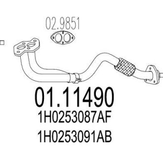 Труба вихлопного газу MTS 0111490