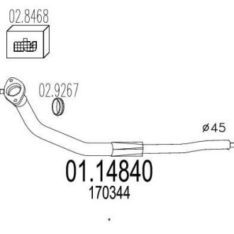 Труба вихлопного газу MTS 0114840