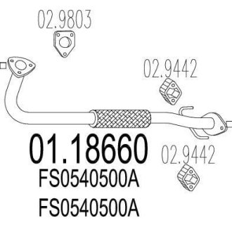 Труба вихлопного газу MTS 0118660