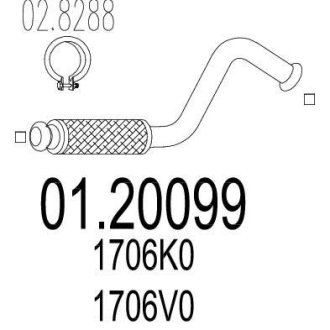 Труба вихлопного газу MTS 0120099