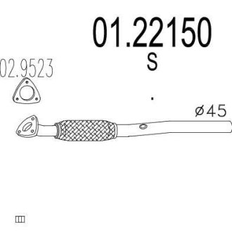 Труба вихлопного газу MTS 0122150