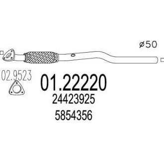 Труба вихлопного газу MTS 0122220