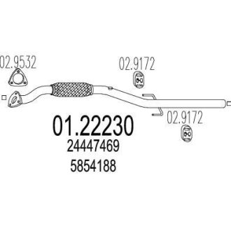 Труба вихлопного газу MTS 0122230