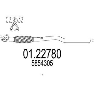Труба вихлопного газу MTS 0122780