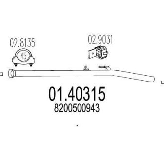 Труба вихлопного газу MTS 0140315 (фото 1)