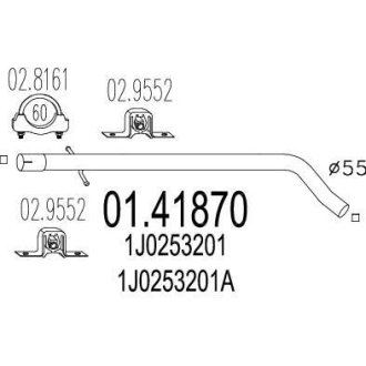 Труба вихлопного газу MTS 0141870