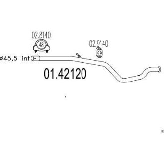 Труба вихлопного газу MTS 0142120