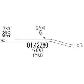 Труба вихлопного газу MTS 0142280