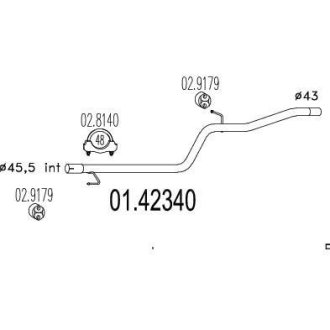 Труба вихлопного газу MTS 0142340