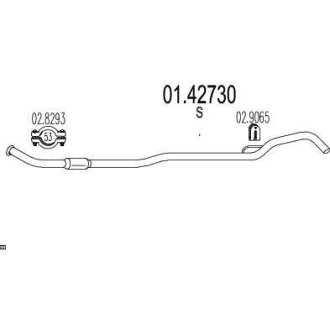 Труба вихлопного газу MTS 0142730