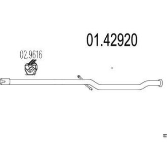 Труба вихлопного газу MTS 0142920
