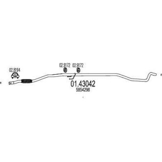 Труба вихлопного газу MTS 0143042