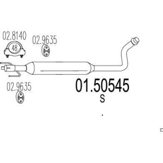 Глушник системи випуску (середній) MTS 0150545