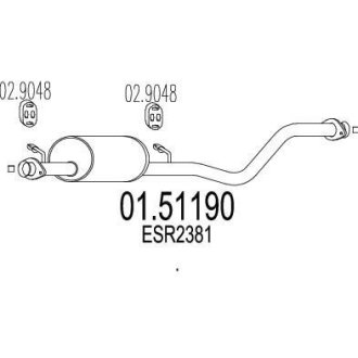 Глушник системи випуску (середній) MTS 0151190