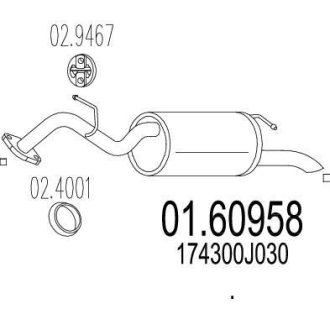 Глушник вихлопних газів (кінцевий) MTS 0160958