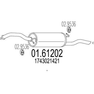 Глушник вихлопних газів (кінцевий) MTS 0161202