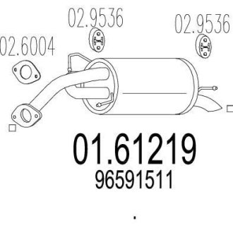 Труба вихлопна koсc. CHEV.MATIZ 0.8.. MTS 0161219