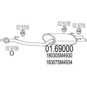 Глушник вихлопних газів (кінцевий) MTS 0169000