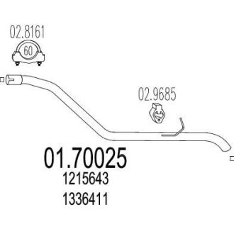 Труба вихлопного газу MTS 0170025