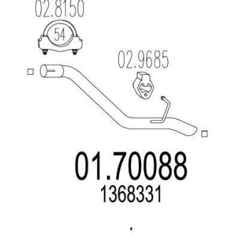 Труба вихлопного газу MTS 0170088