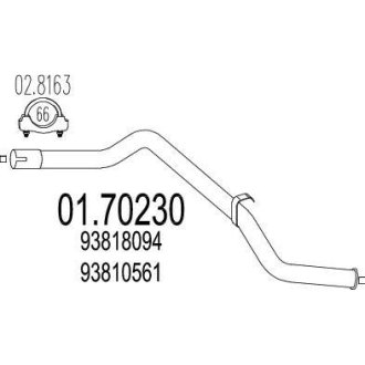 Труба вихлопного газу MTS 0170230