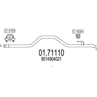 Труба вихлопної системи, задня частина MTS 01.71110 (фото 1)