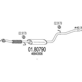 Глушник системи випуску (середній) MTS 0180790