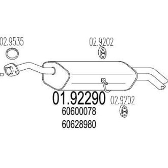 Глушник вихлопних газів (кінцевий) MTS 0192290 (фото 1)