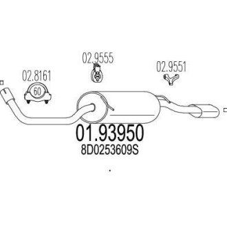 Глушник вихлопних газів (кінцевий) MTS 0193950 (фото 1)