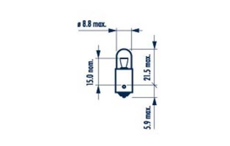 Автолампа T4W BA9s 4 W прозрачная NARVA 17143