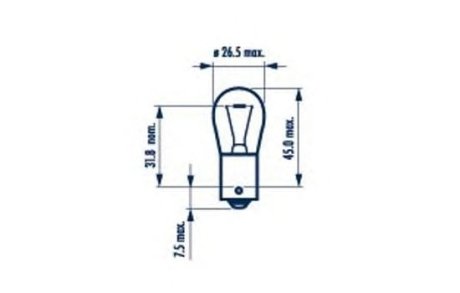 Автолампа PY21W BA15s 21 W оранжевая NARVA 17638B2