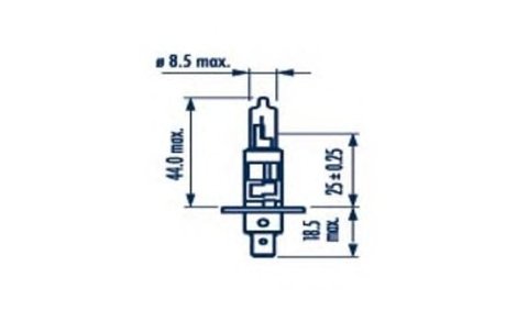 Лампа галоген" Standard H1" 12В 55Вт NARVA 48320